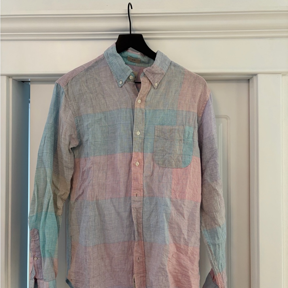 J. Crew Pastel Plaid Button Down Shirt